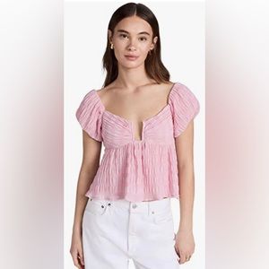 ASTR the Label Nalda Crinkle Puff Sleeve Top Taylor Swift Lover